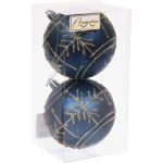 Новогодние шары «Сияние» 8 см (набор 2 шт), Сапфир