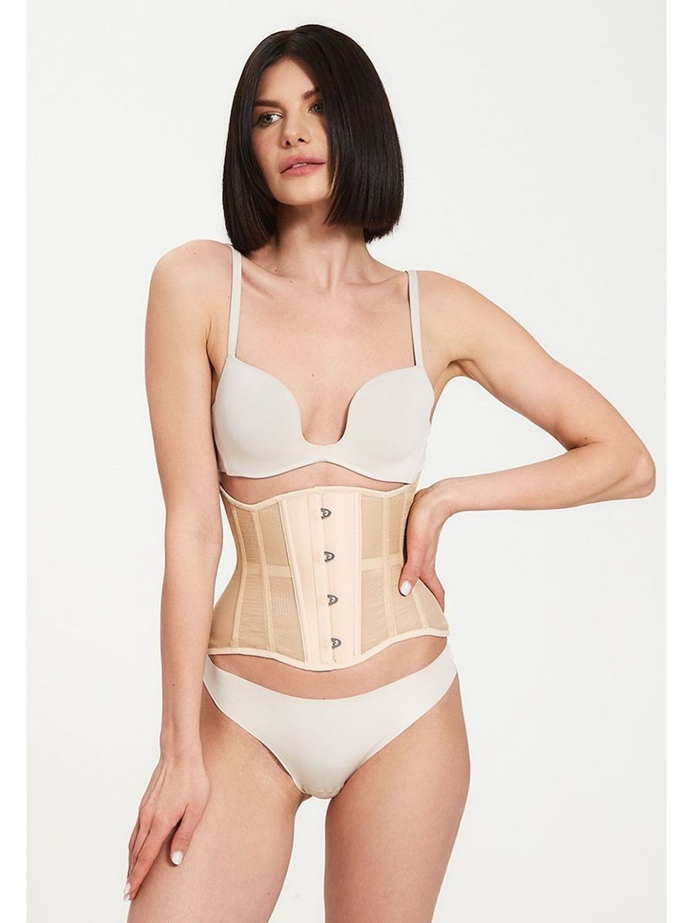 Нюдовый прозрачный корсет MINI