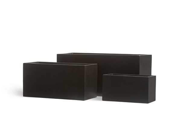 Кашпо TREEZ Effectory - Black Stone - Низкий прямоугольник - Антрацит