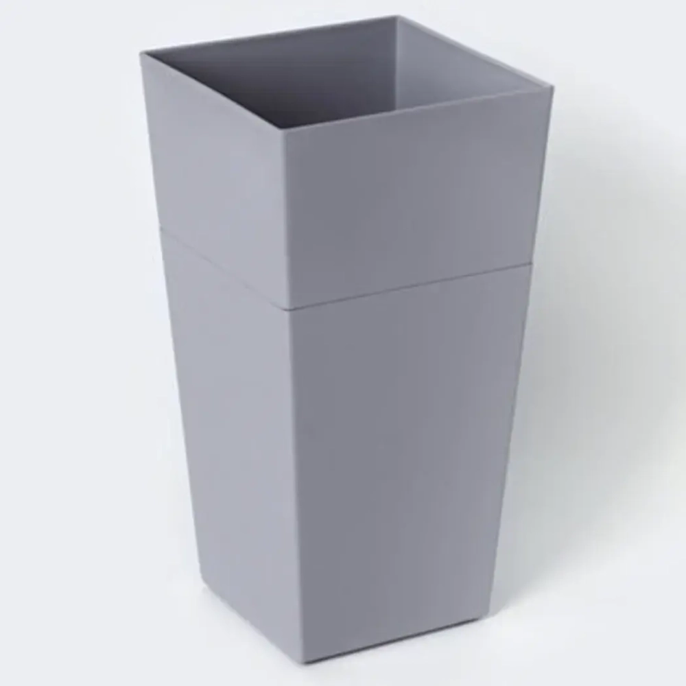 Кашпо для цветов пластиковое 3,5л d-18см «Астра» серый шёлк