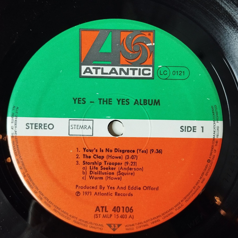 Винтажная виниловая пластинка LP Yes The Yes Album (Germany 1975)