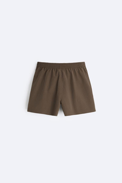 ZARA ПЛАВКИ С ЭЛАСТИЧНЫМ ПОЯСОМ, КОРИЧНЕВЫЙ