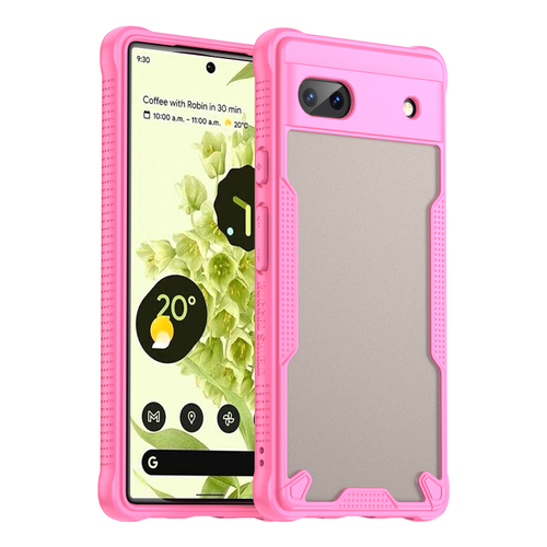 Чехол с боковыми рамками розового цвета для Google Pixel 6a, задняя крышка прозрачная тонированная