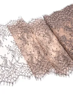 01-11 Кружево шантильи 23 см, бежевый/черный