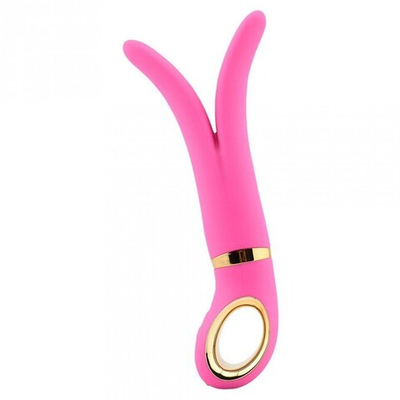 Двойной перезаряжаемый вибратор Lealso Rose (6 режимов) (Цвет: розовый)