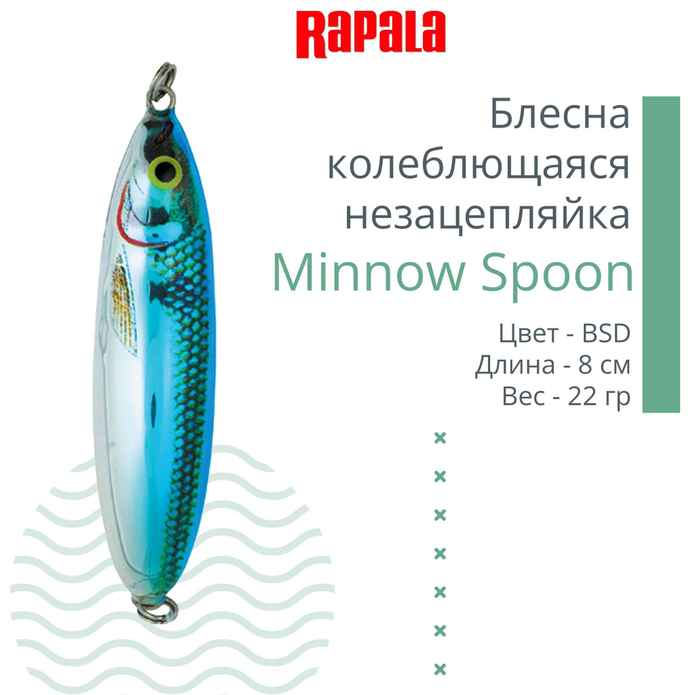 Блесна для рыбалки колебалка Minnow Spoon, 8см, 22гр