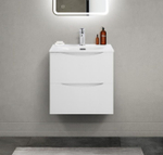 Тумба с раковиной подвесная BelBagno MARINO-CER-MINI-500-2C-SO-BO-P Bianco Opaco, раковина белая BB-8099-3-50