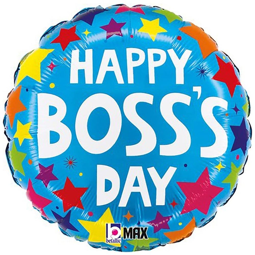 Шар Круглый Boss&#39;s Day звезды