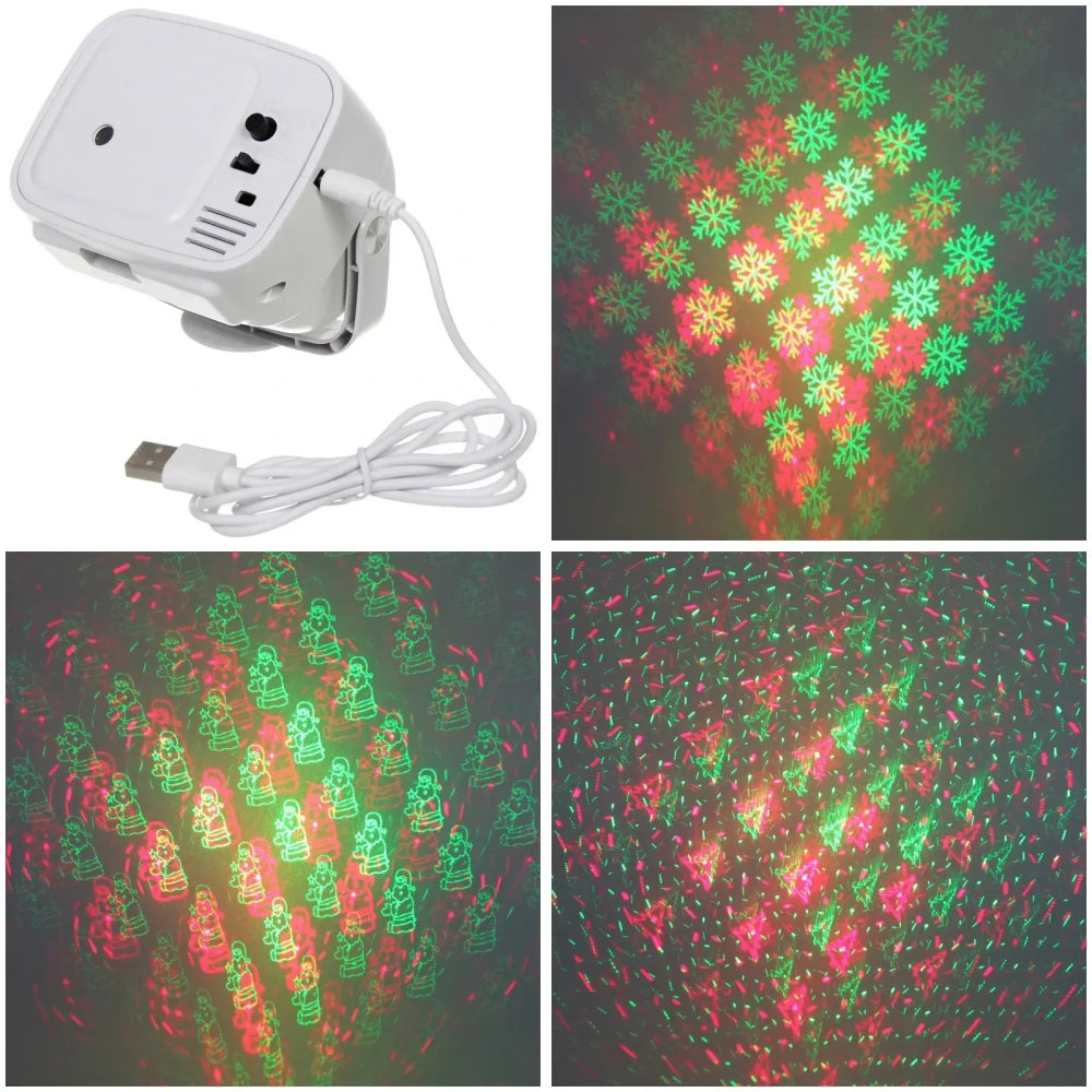 Световой прибор Лазер для дома «Телевизор» 7*10*8 см, 4 режима, USB (220V)