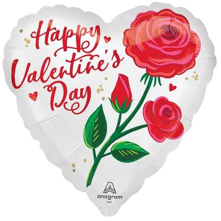 Сердце "Роза Happy Valentines Day"