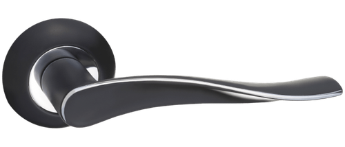 Ручка круг Ренц Модена, цвет черный/хром ЦАМ (гарантия - 10 лет)