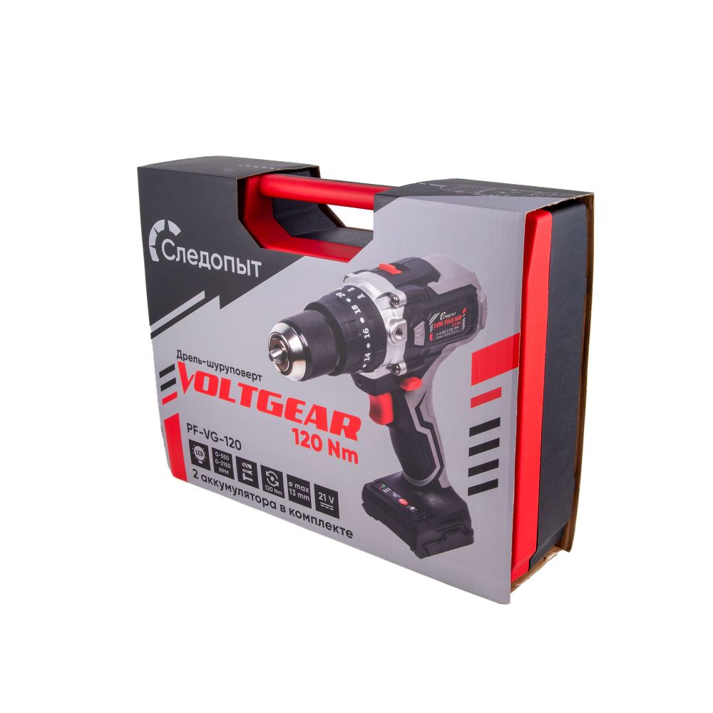 Шуруповерт СЛЕДОПЫТ VoltGear 120Нм, 21V, 4Ah/4/