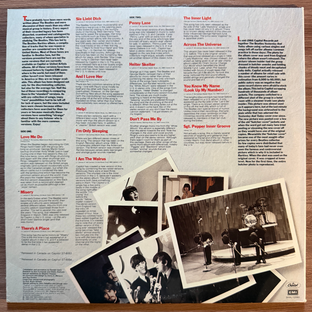 The Beatles ‎– Rarities (Канада 1980г.) Т