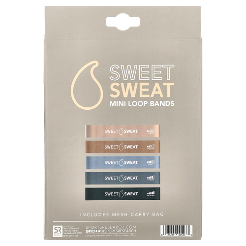 Sports Research, Sweet Sweat, мини-эспандеры, 5 штук