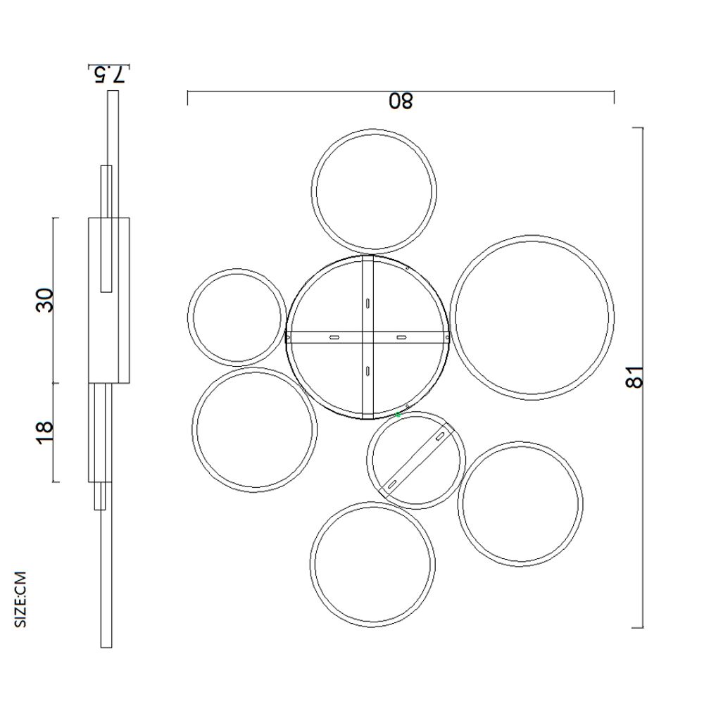 Потолочная Люстра Twine 7 Rings Black By Imperiumloft