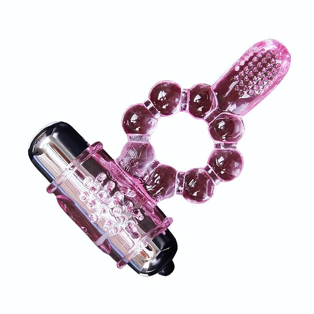 Розовое эрекционное кольцо с вибростимуляцией клитора Baile (Цвет: розовый)