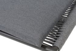 "Авиньон" кресло плетеное из роупа, каркас алюминий серый (RAL7022) муар, роуп серый круглый, ткань темно-серая 027