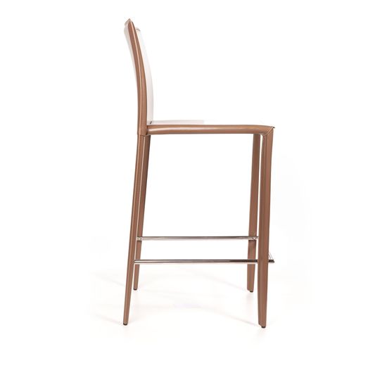Стул полубарный Rolf, кожа капучино