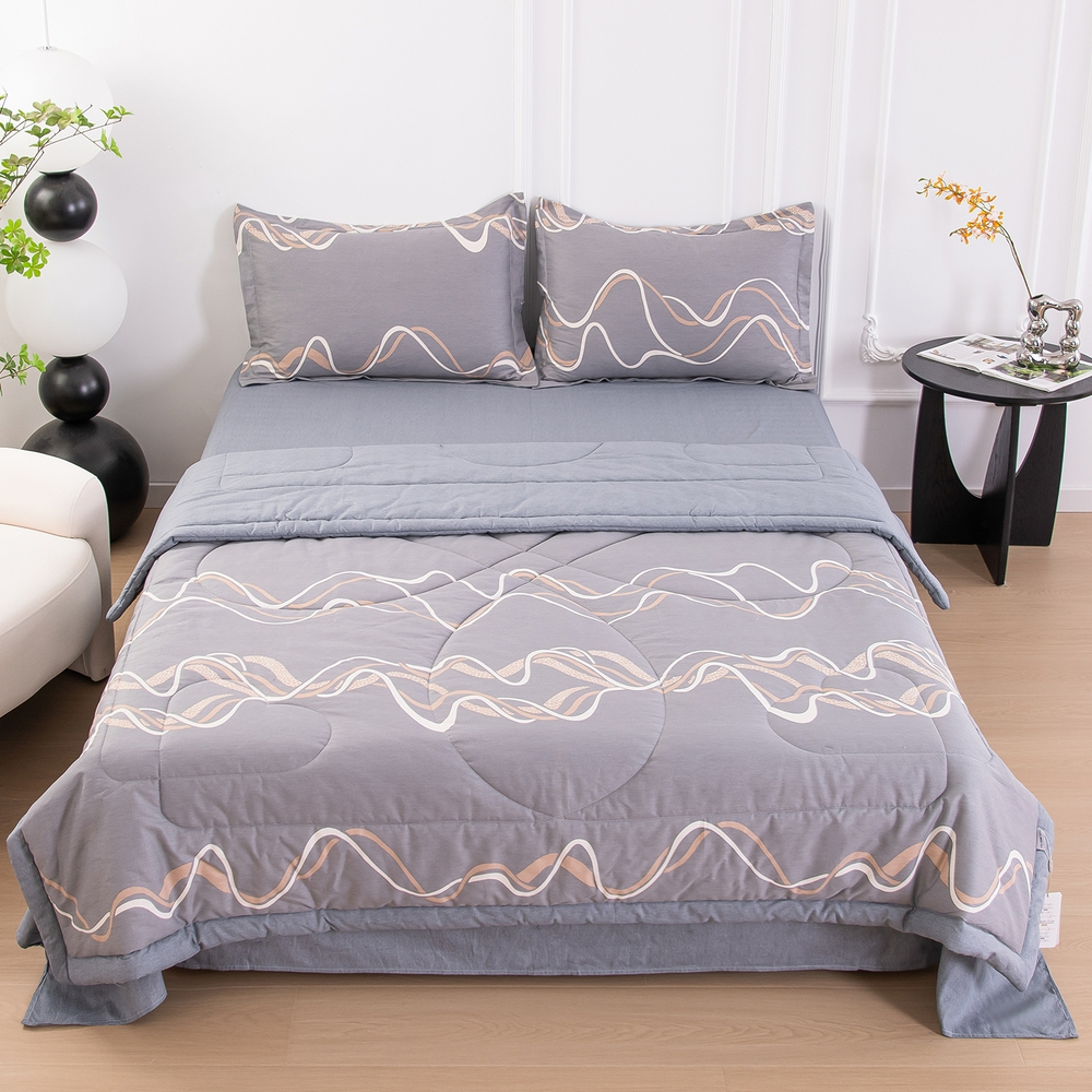 Комплект постельного белья Сатин с Одеялом 100% хлопок 160x80 на резинке OBR158