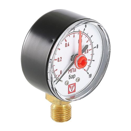 Манометр радиальный Valtec VT.TM50.D.02 с нижним подключением (1/4", 50 мм, 0-10 бар)