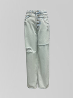 Джинсы RR Denim 1242 однотонные широкие с молнией и металлическими пуговицами