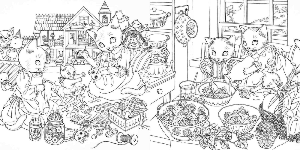 Nelco Neco. Four Seasons Story of Precious Cats. Coloring book