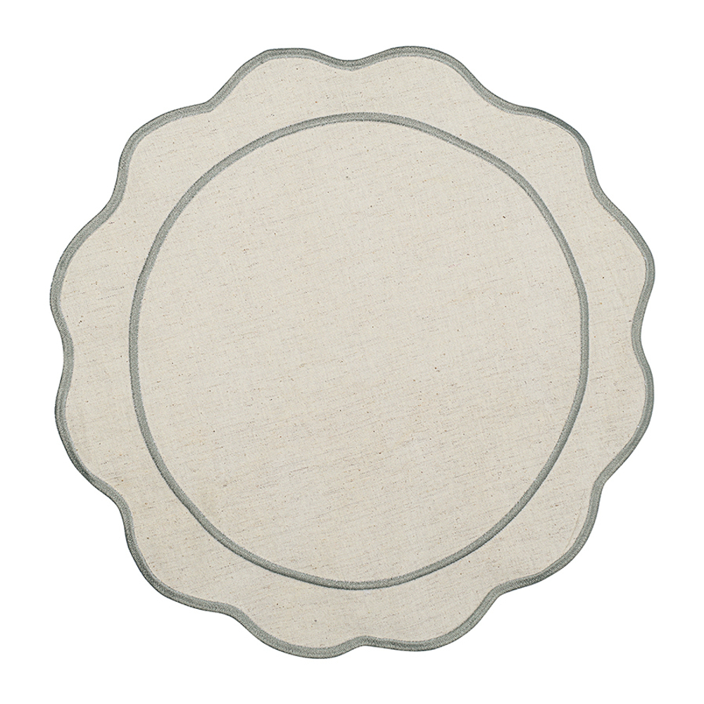 Салфетка под приборы anemone из коллекции trendy ruffles, D38 см, серый