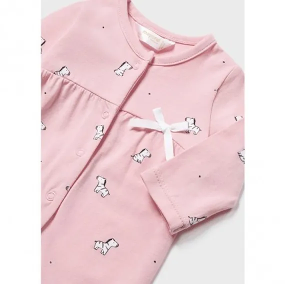 Комбинезон для девочки Mayoral Newborn Зебра Розовая пудра, 2 шт.