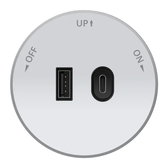 MULTITRACK Розетка 2хUSB (тип А+С) 18 Вт,  5 В/3 А БЕЛЫЙ