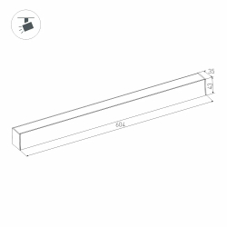 Светильник MAG-FLAT-45-L605-18W Warm3000 (BK, 100 deg, 24V, DALI) (Arlight, IP20 Металл, 5 лет) 046584