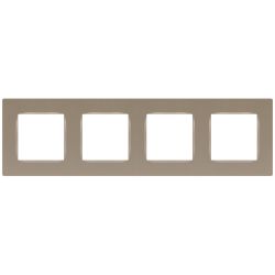 Рамка для розеток и выключателей ЭРА Серия 12 12-5204-04 на 4 поста, Классик, шампань