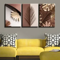 Модульная картина "Абстрактные листья"