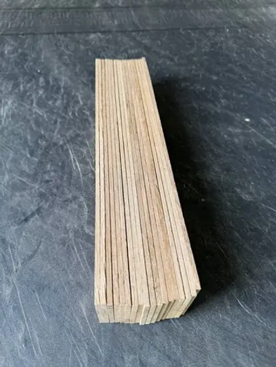 Шпон( ламель) пиленный, дуб 50Х4,2 Х375 ( 10шт) для творчества, хобби и поделок