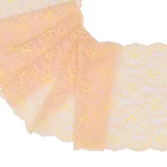 Кружево эластичное желтое/персик 20 см, Китай