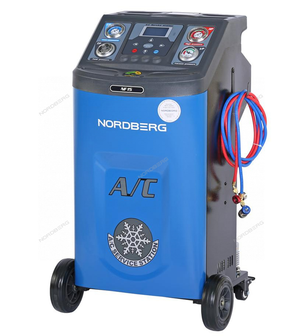 Установка полуавтомат для заправки автомобильных кондиционер, обновленная с принтером NORDBERG NF15_