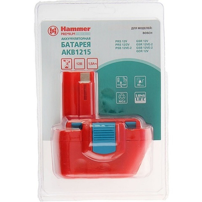 Аккумулятор Hammer AKB1215 12В 1,5Ач NiCd 62061