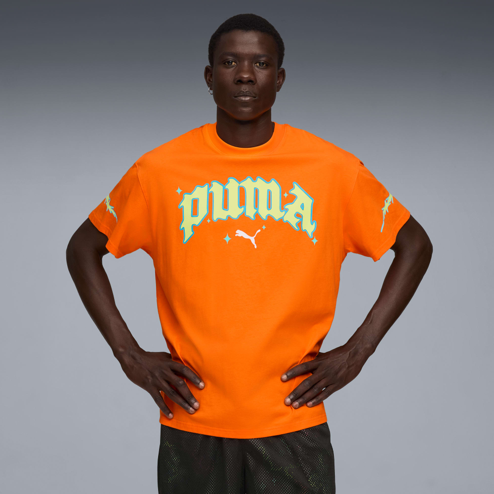 PUMA X RICK AND MORTY БАСКЕТБОЛЬНАЯ ФУТБОЛКА, ОРАНЖЕВЫЙ