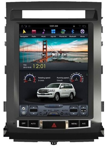 Магнитола для Toyota Land Cruiser 200 2007-2015 (отдельный экран климата) - Carmedia ZF-1220-Q6 вертикальный экран в стиле "Тесла" на Android 11, 8Гб+128Гб, CarPlay, 4G SIM-слот