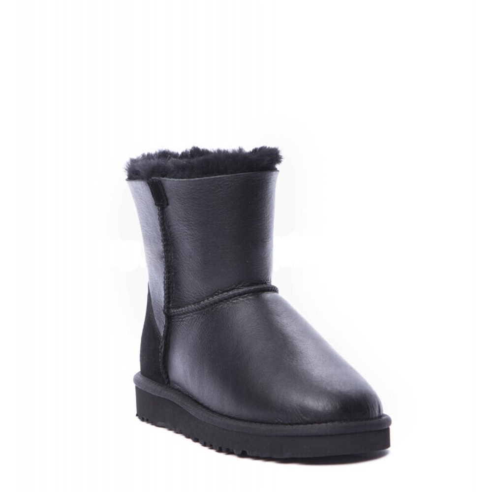 Угги Mini Zip Metallic Black