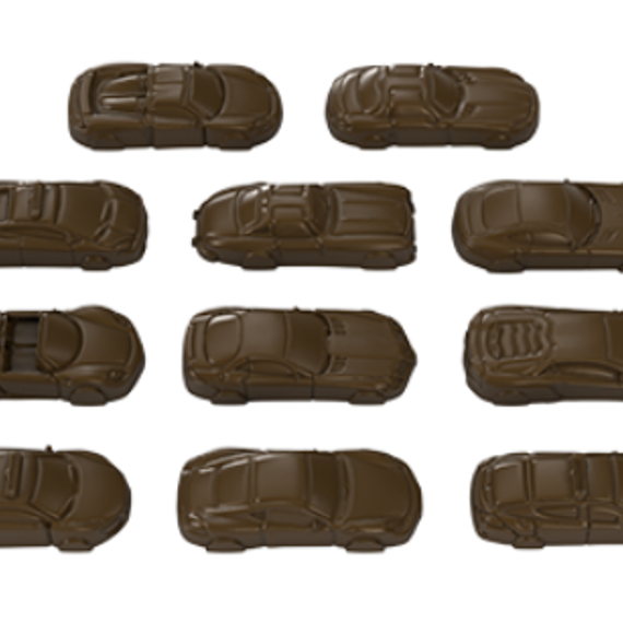 484 | Форма для шоколадных конфет &quot;Машинки&quot; (275*175 мм)