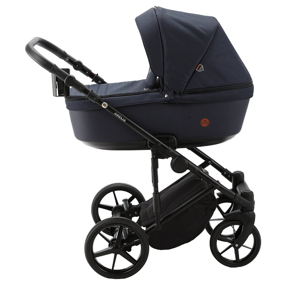 Детская коляска Adamex Amelia 2 в 1 AM242-TIP (Т.СИН.ТК.+Т.СИН.КОЖА)
