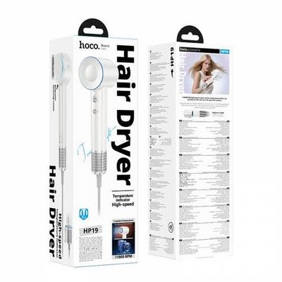 Фен для волос высокоскоростной Hoco HP19 (white)