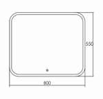 Зеркало Grossman Comfort 80 380550 с подсветкой с сенсорным выключателем