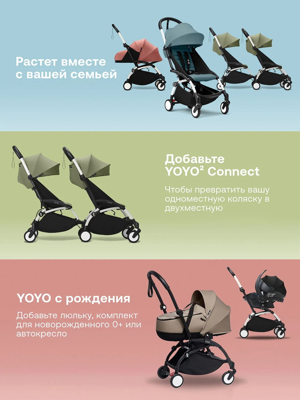 Коляска Stokke YOYO3 Newborn Shell рама чёрная Black 2 в 1 Black