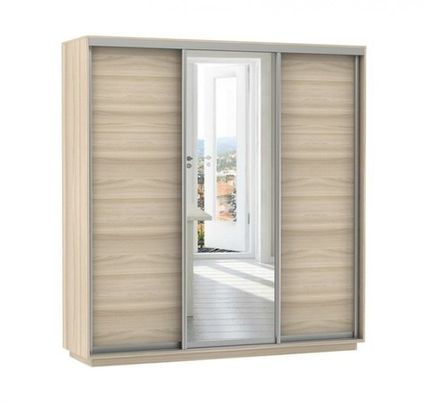 Шкаф-купе "Экспресс Медиум № 1 Трио" (ясень шимо светлый) 2400х2100, МК Е1