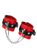 Красно-черные мягкие наручники с одним ремешком с люверсами (Цвет: красный)