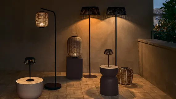 Уличный столик Garbet Ø32х46 см, коричневый бетон