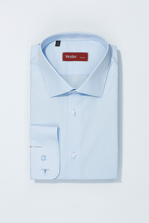 Сорочка мужская VESTER длинный рукав, цвет светло-голубой, хлопок/пэ 70714 04 база