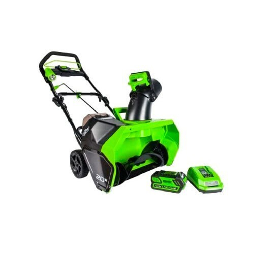 Снегоуборщик Greenworks 40V 51см 15,2кг с АКБ 4 А.ч и ЗУ аккумуляторный