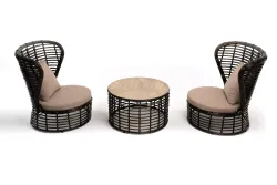 "Парма" кофейный комплект из искусственного ротанга, цвет бронзовый